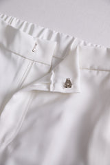 Eleganti Pantaloni Bianchi a Vita Alta